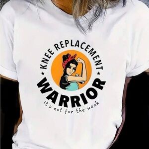White Graphic Tee - Knee Replacement Warrior